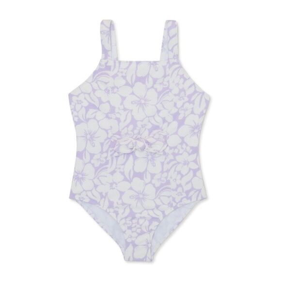 Girls Yellow Floral & Hibiscus Bathing Suit Swimsuit 1-Piece 2-Pack Size XS 4/5 - Picture 5 of 7